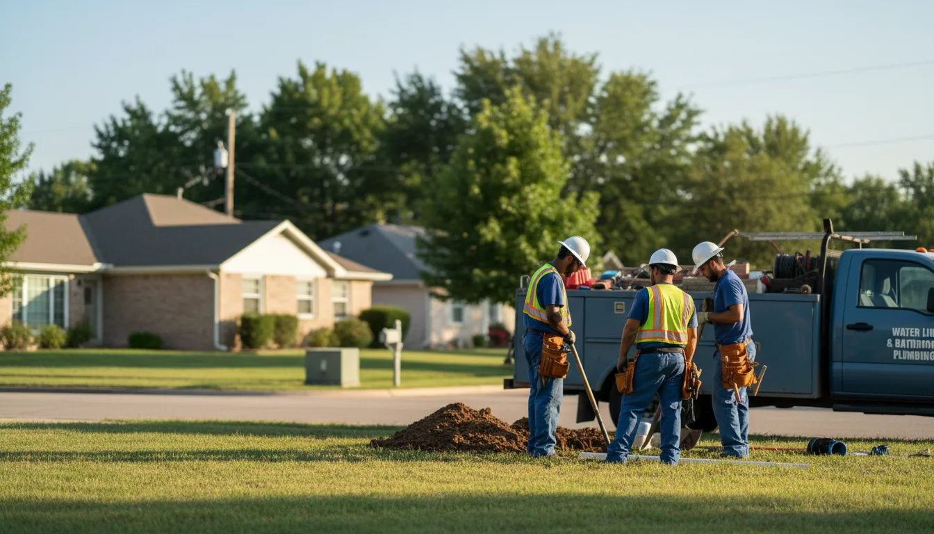 Residential water line and bathroom plumbing service in Pekin, IN